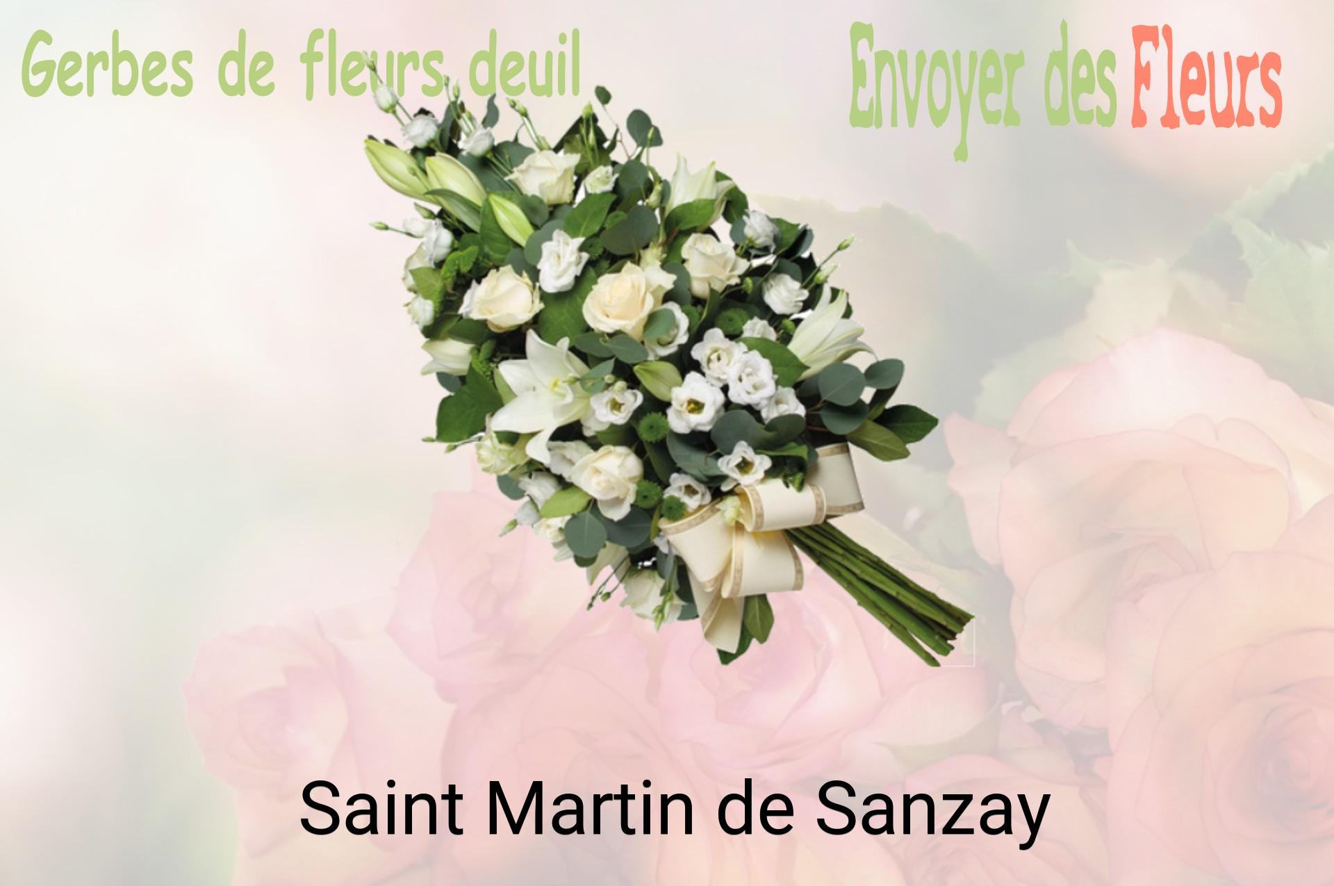 Gerbe de fleurs de deuil livrée à Saint-Martin-de-Sanzay